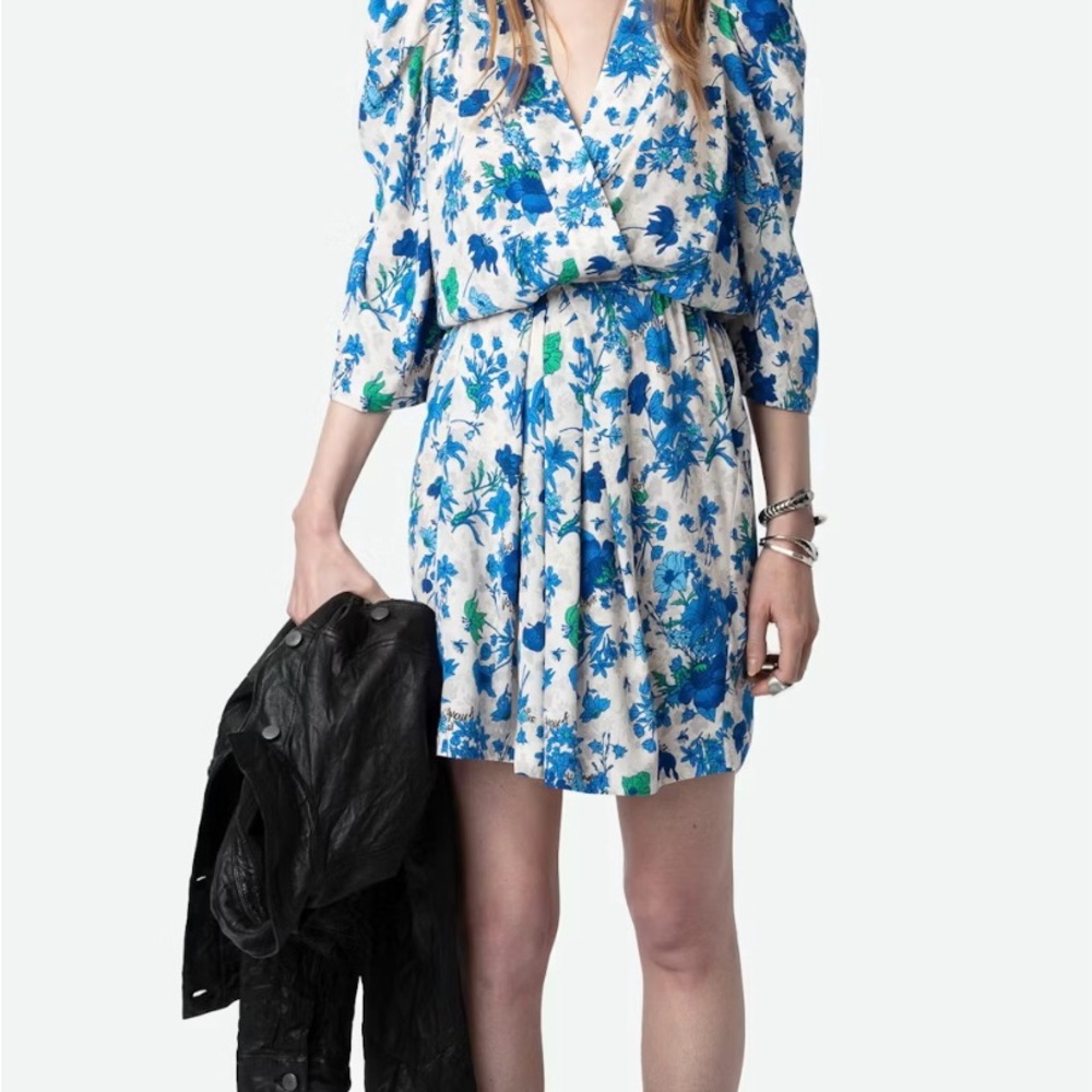 Zadig & Voltaire Floral Print Crepe Mini Dress